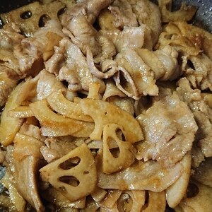 豚バラ肉とレンコンのオイスター風味炒め